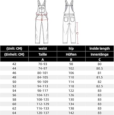 WORK IDEA Mens Stretch Work Dungarees with Multiple Pockets and Tool Pockets