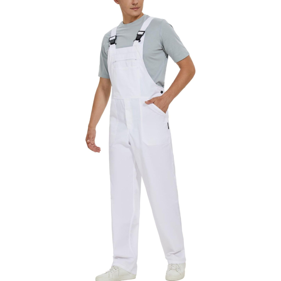 WORK IDEA Men's Bib Overalls Workwear Fashion Lightweight Jumpsuit with Pockets