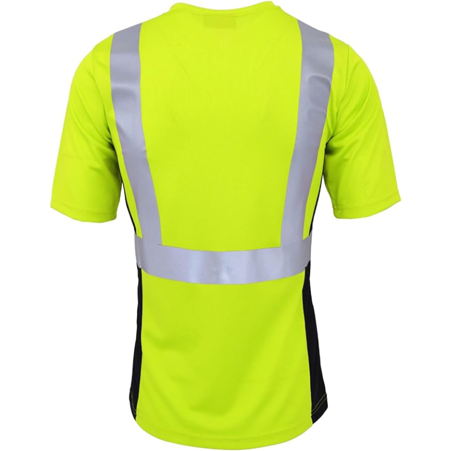 WORK IDEA Safety T Shirt for Women Reflective Tape High Visibility Shirt Work Construction Short Sleeve
