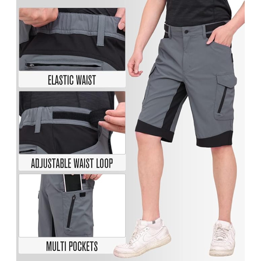 WORK IDEA Men's Hiking Shorts,Water Ressitant Lightweight hiking cargo shorts for men