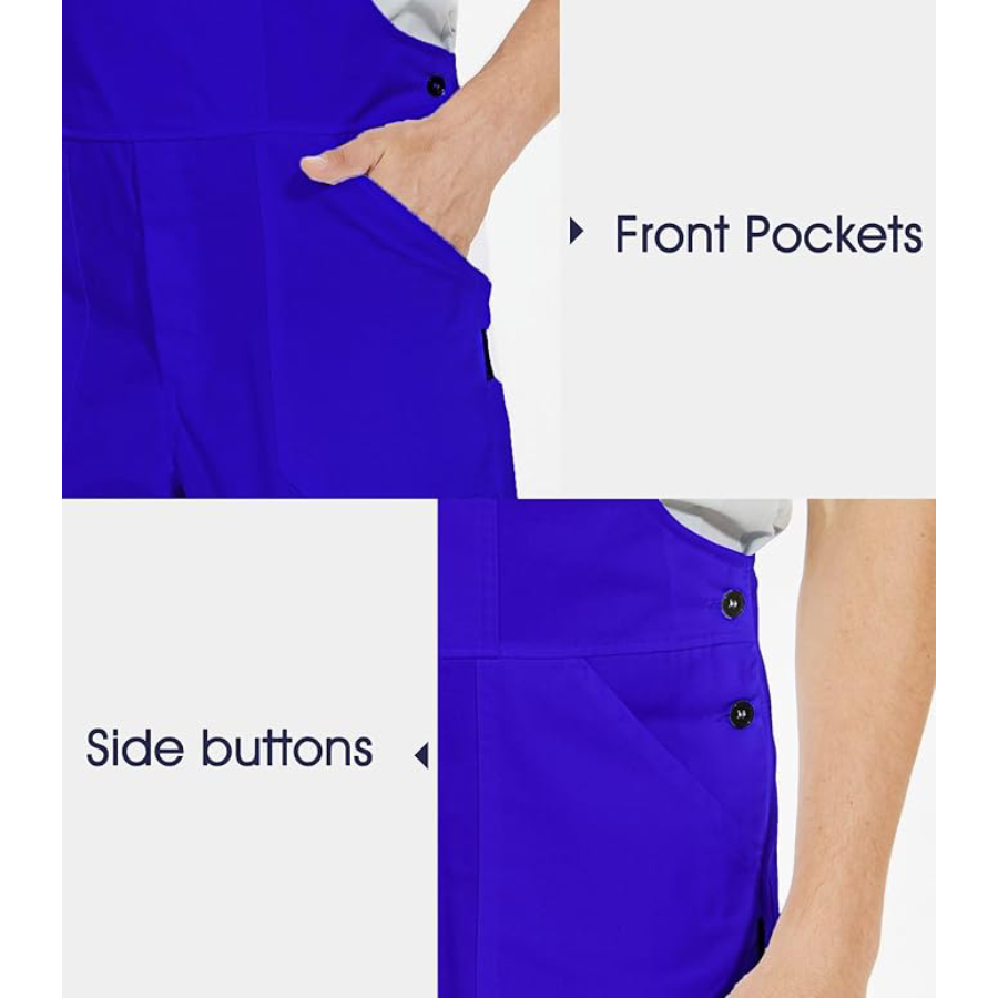 WORK IDEA Men's Bib Overalls Workwear Fashion Lightweight Jumpsuit with Pockets