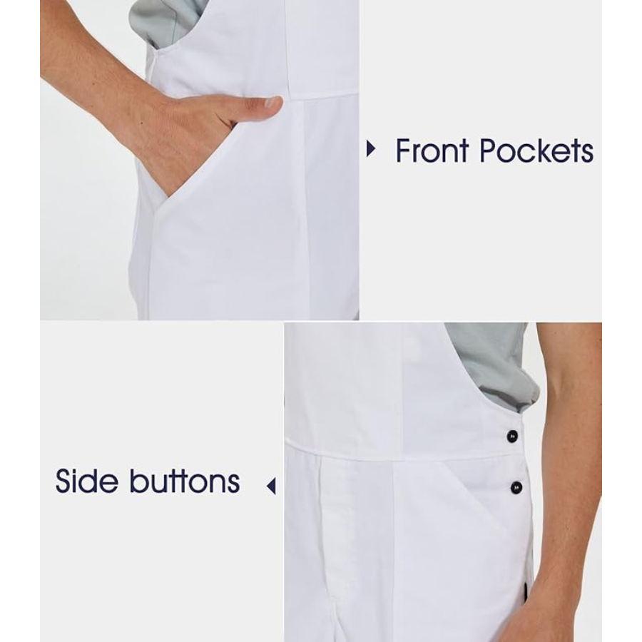 WORK IDEA Men's Bib Overalls Workwear Fashion Lightweight Jumpsuit with Pockets
