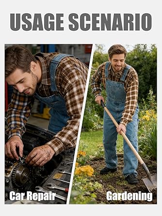 WORK IDEA Men's Denim Bib Overalls, Heavy Duty Cotton, Multi-Pocket Design with Hammer Loop for Carpenter