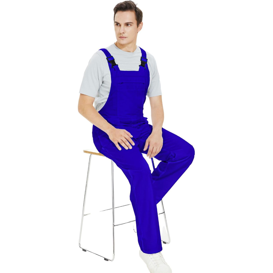 WORK IDEA Men's Bib Overalls Workwear Fashion Lightweight Jumpsuit with Pockets