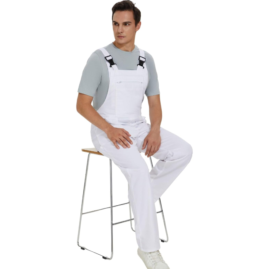 WORK IDEA Men's Bib Overalls Workwear Fashion Lightweight Jumpsuit with Pockets
