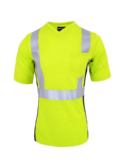WORK IDEA Safety T Shirt for Women Reflective Tape High Visibility Shirt Work Construction Short Sleeve