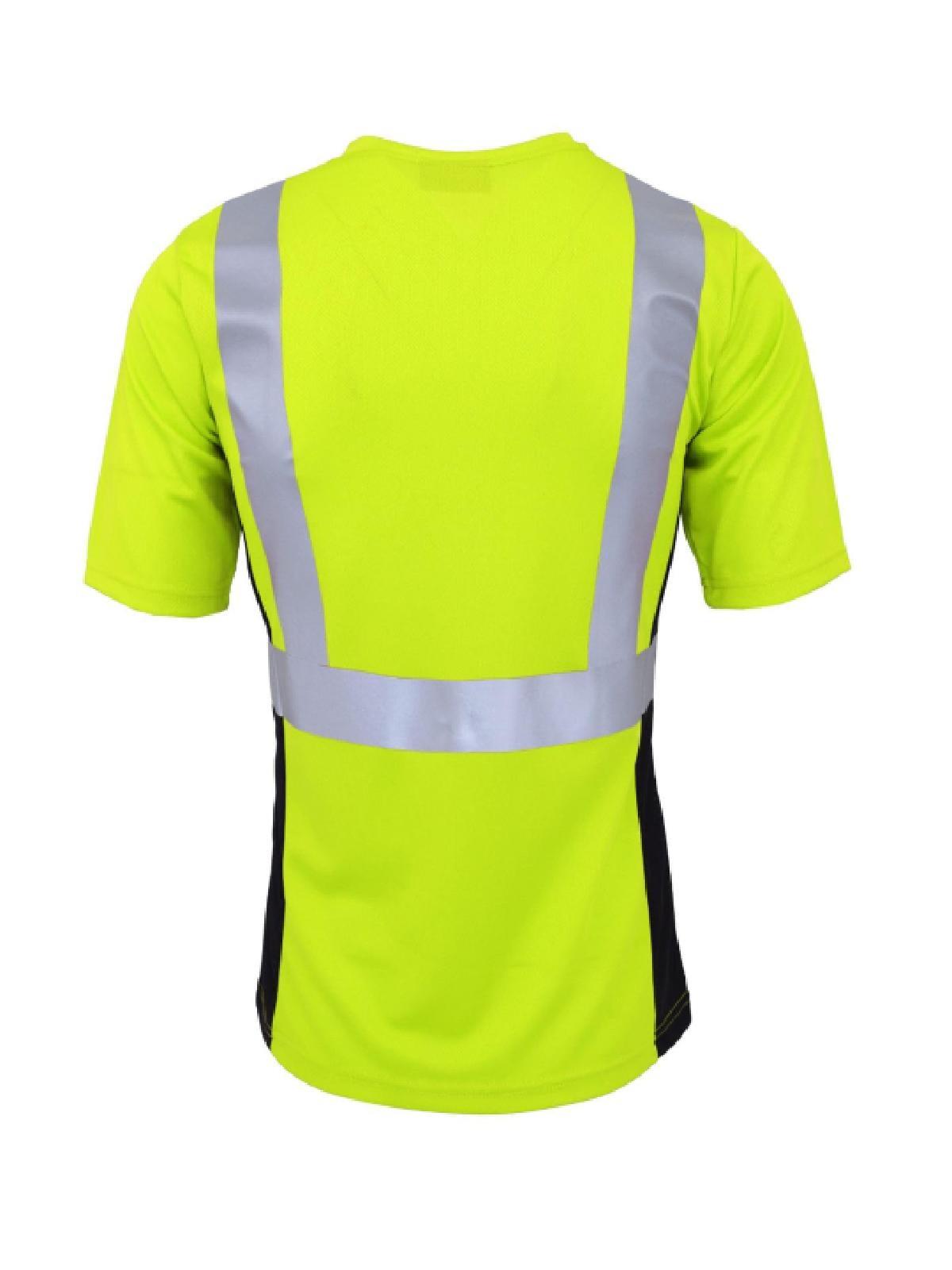 WORK IDEA Safety T Shirt for Women Reflective Tape High Visibility Shirt Work Construction Short Sleeve