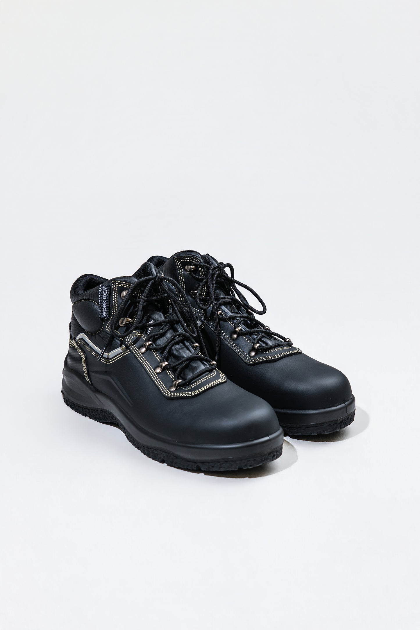 WORK IDEA High‑Top Safety Work Boots Genuine Leather Steel Toe Anti‑Slip Industrial Safety Shoes