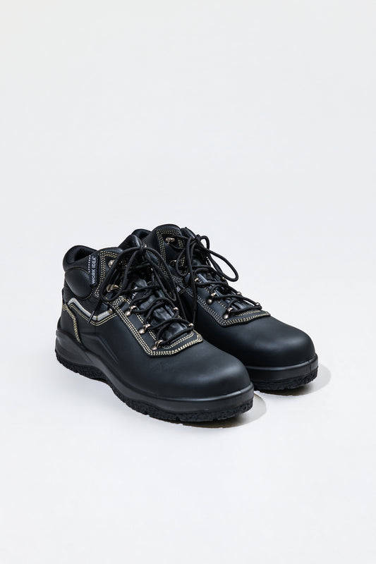 WORK IDEA High‑Top Safety Work Boots Genuine Leather Steel Toe Anti‑Slip Industrial Safety Shoes