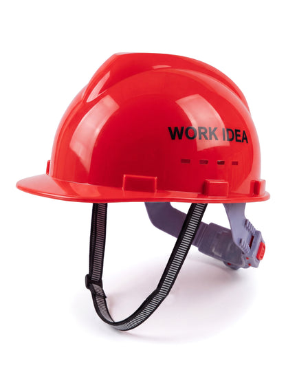 WORK IDEA Safety Helmet Red ABS Hard Hat Adjustable Breathable Construction Work Helmet