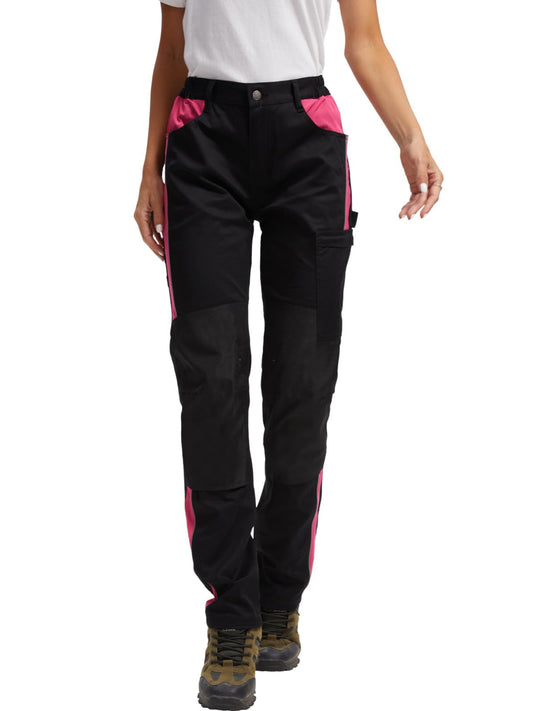 WORK IDEA Women's Work Trousers in Figure-Hugging Fit, Elastic and Lightweight, with Multiple Functional Pockets