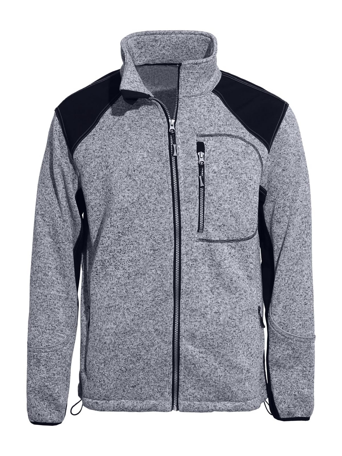 WORK IDEA Men's Knitted Fleece Jacket, Fleece Cardigan, Breathable Outdoor Fleece Jackets for Men, Warm and Lightweight Knitted Fleece Jacket with Zip
