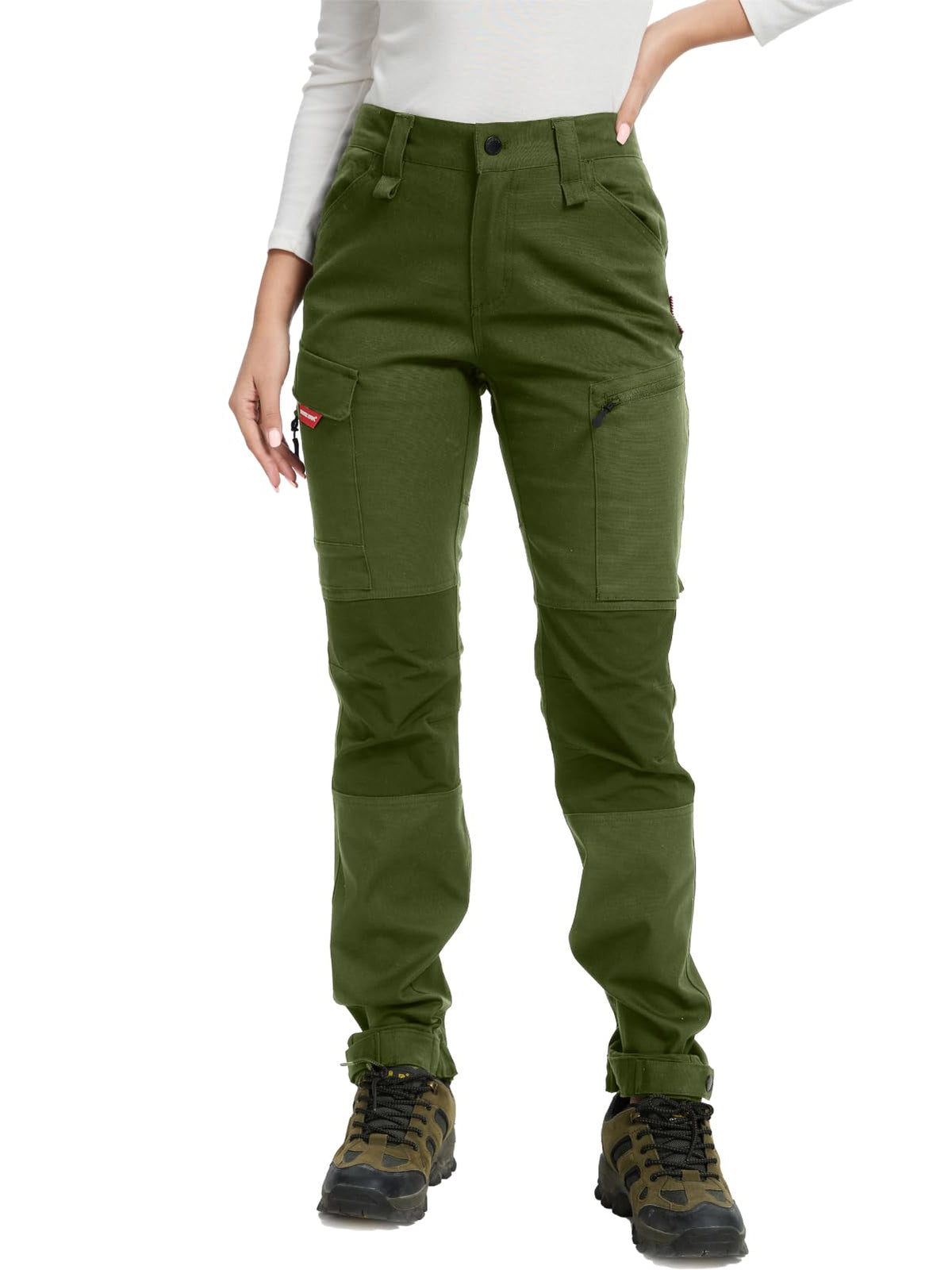 WORK IDEA Women's Hiking Trousers, Stretch Slim Fit, Water Resistant, for Outdoor Activities