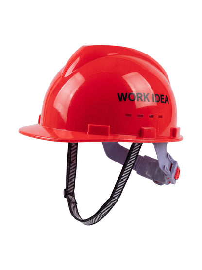 WORK IDEA Safety Helmet Red ABS Hard Hat Adjustable Breathable Construction Work Helmet