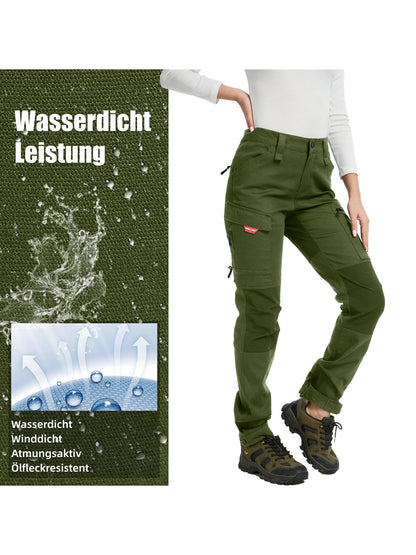 WORK IDEA Women's Hiking Trousers, Stretch Slim Fit, Water Resistant, Outdoor Hiking Trousers