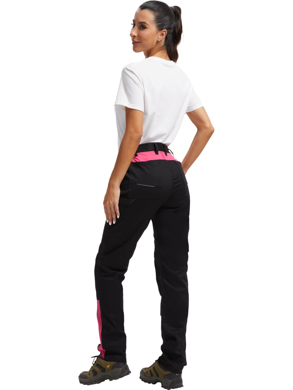 WORK IDEA Women's Work Trousers in Figure-Hugging Fit, Elastic and Lightweight, with Multiple Functional Pockets