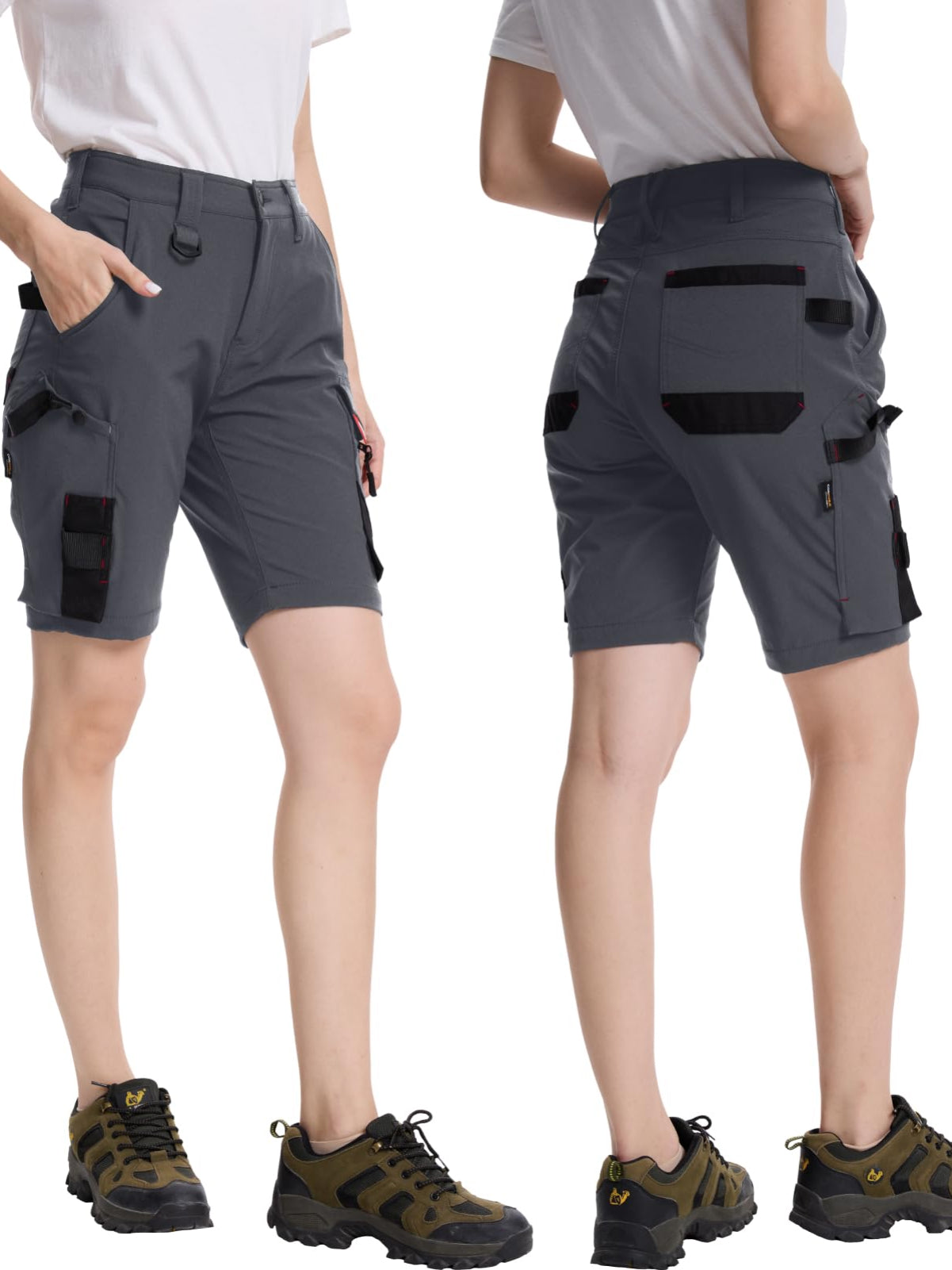 WORK IDEA Women's Slim Fit Stretch Work Shorts Durable Elegance for Highest