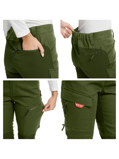 WORK IDEA Women's Hiking Trousers, Stretch Slim Fit, Water Resistant, Outdoor Hiking Trousers