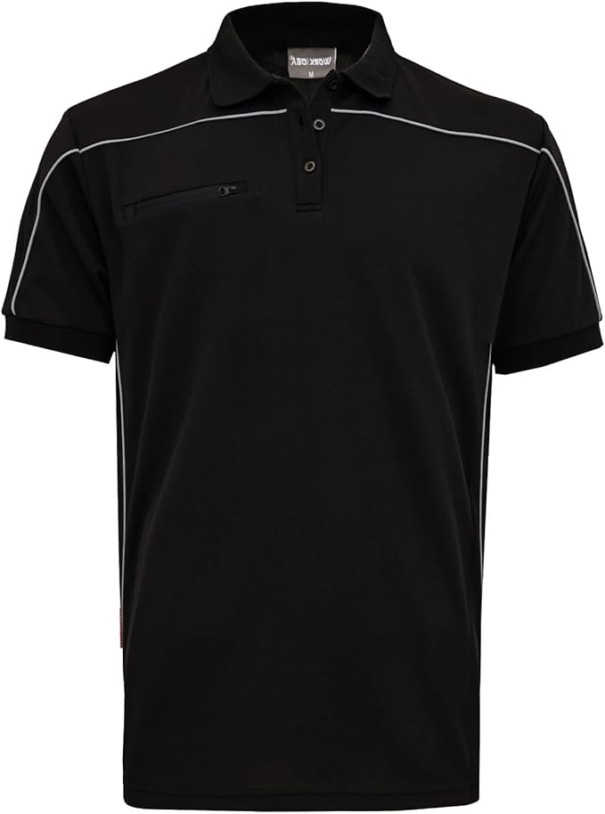 Men's Polo Shirt Work Short Sleeve Work Shirt 100% Polyester with Contrast Colours