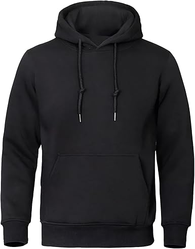 WORK IDEA Men's Cotton Winter Hoodie for Men, Soft Hoodie with Side Pockets, Casual Top for Sports and Leisure
