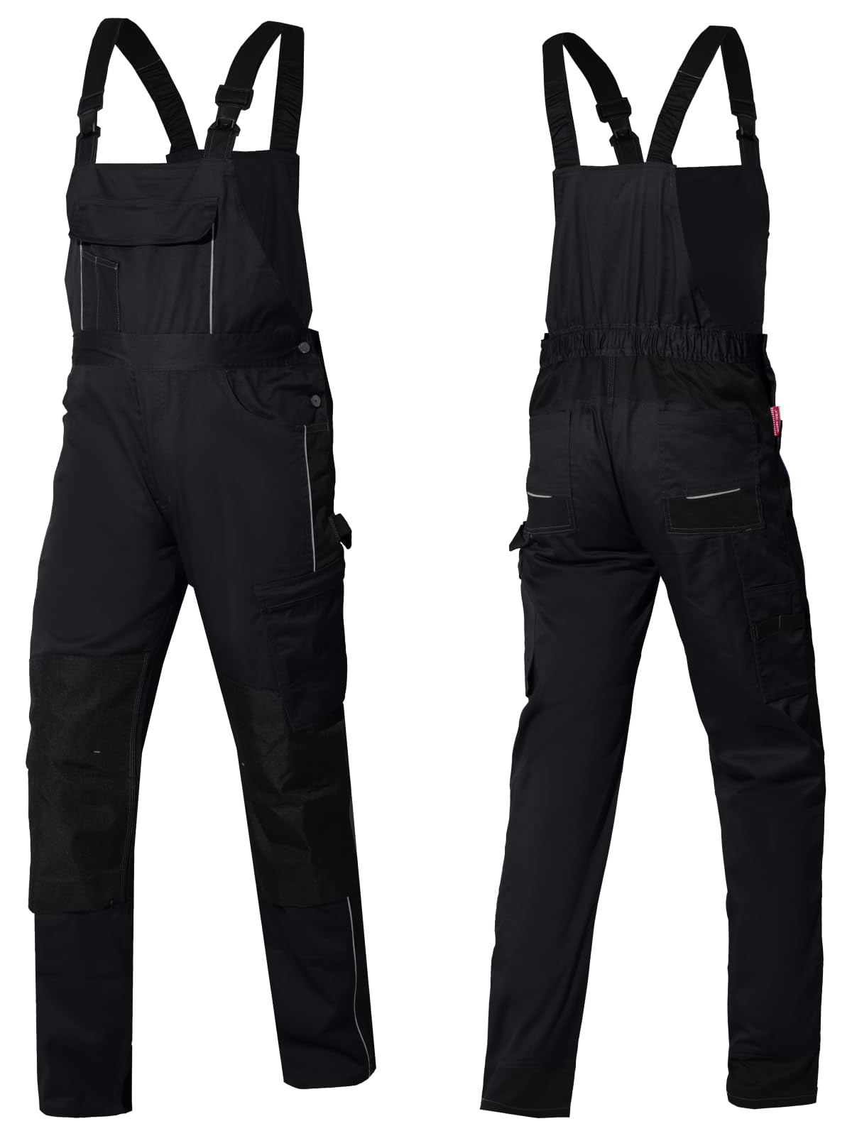 WORK IDEA Mens Stretch Work Dungarees with Multiple Pockets and Tool Pockets