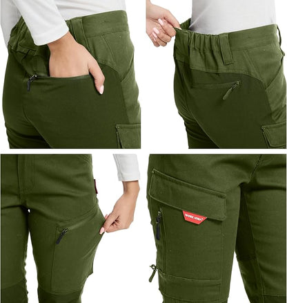 WORK IDEA Women's Hiking Trousers, Stretch Slim Fit, Water Resistant, Outdoor Hiking Trousers