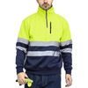 WORK IDEA High Visibility Safety Reflective Sweatshirt for Men ASIN Class 2 Hi Vis 1/4 Zipper Workwear