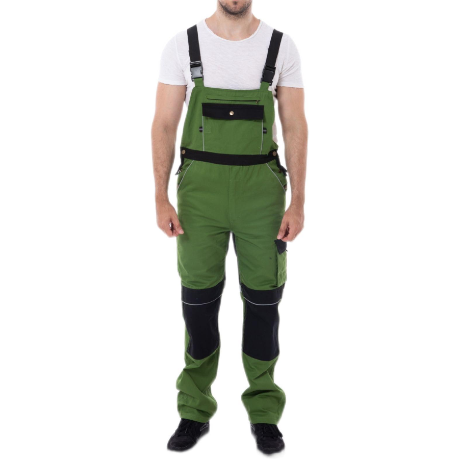 WORK IDEA Men's Bib Overalls for Men Work Overalls Breathable and Workwear with Knee Pad Pockets, WL Size