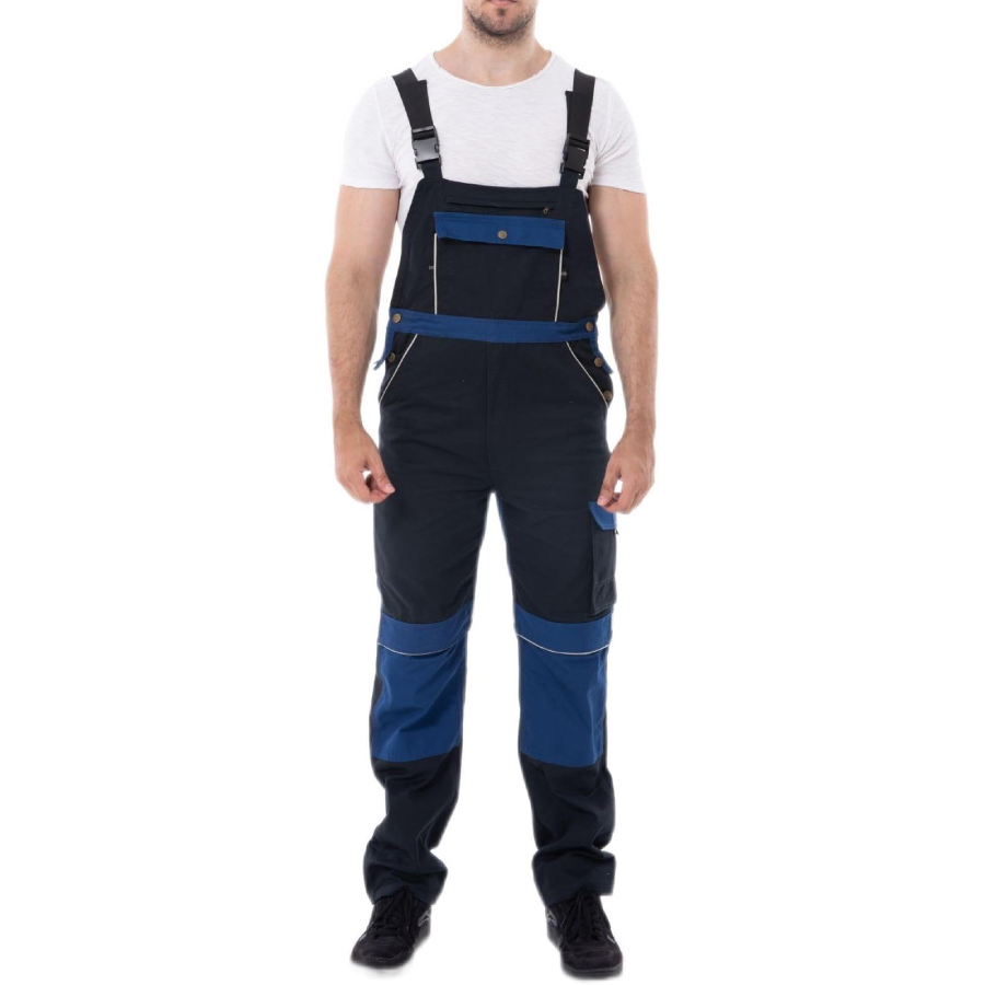 WORK IDEA Men's Bib Overalls for Men Work Overalls Breathable and Workwear with Knee Pad Pockets, WL Size