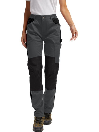 WORK IDEA Women's Work Trousers in Figure-Hugging Fit, Elastic and Lightweight, with Multiple Functional Pockets
