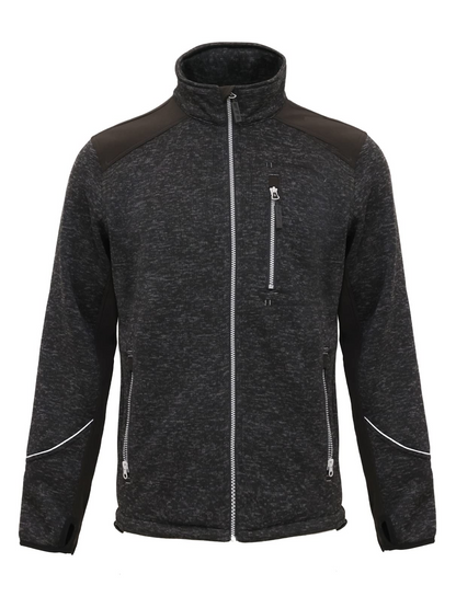 WORK IDEA Men's Knitted Fleece Jacket, Fleece Cardigan, Breathable Outdoor Fleece Jackets for Men, Warm and Lightweight Knitted Fleece Jacket with Zip