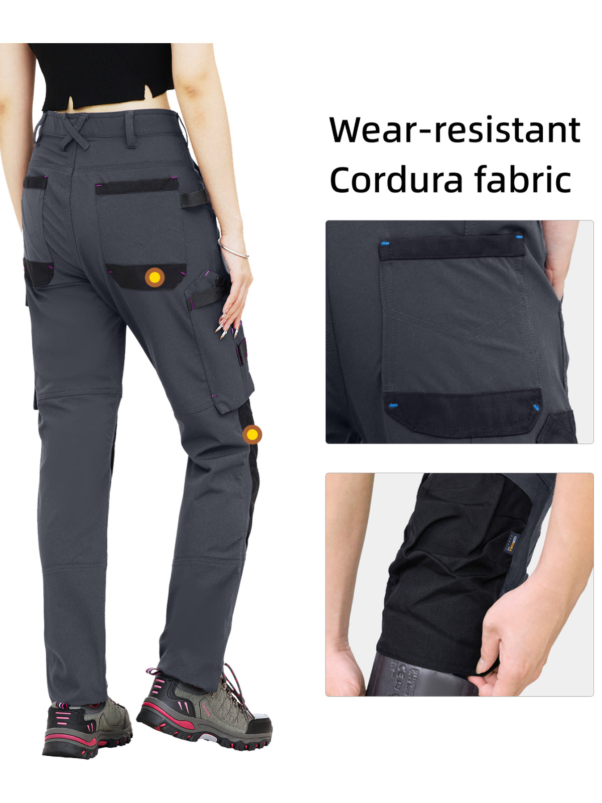 WORK IDEA Women's Slim-Fit Stretch Work Trousers: Cordura Fabric in Critical Areas, Heavy Duty, Elegant, Suitable for Highest Demands