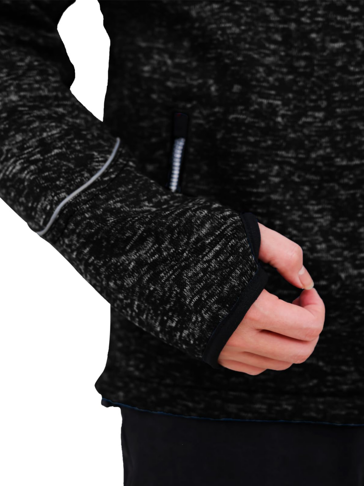 WORK IDEA Men's Knitted Fleece Jacket, Fleece Cardigan, Breathable Outdoor Fleece Jackets for Men, Warm and Lightweight Knitted Fleece Jacket with Zip