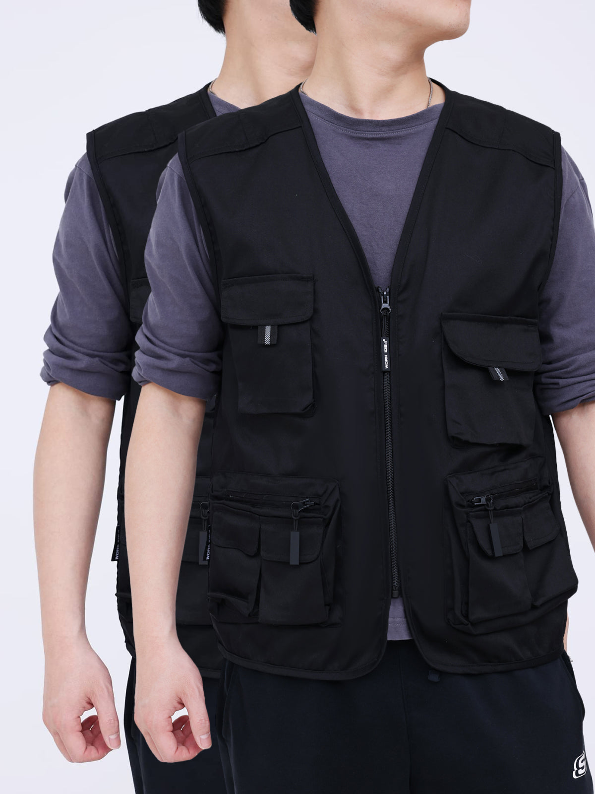 WORK IDEA Men's Outdoor Work Vest Multi-Pocket Fishing Vest Light Field Vest Camouflage Vest Summer Multifunctional Vest Breathable Fishing Vest