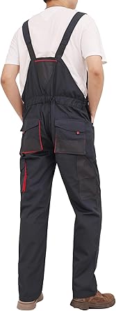 WORK IDEA Mens Work Dungarees Oxford Knee Pockets Durable Canvas