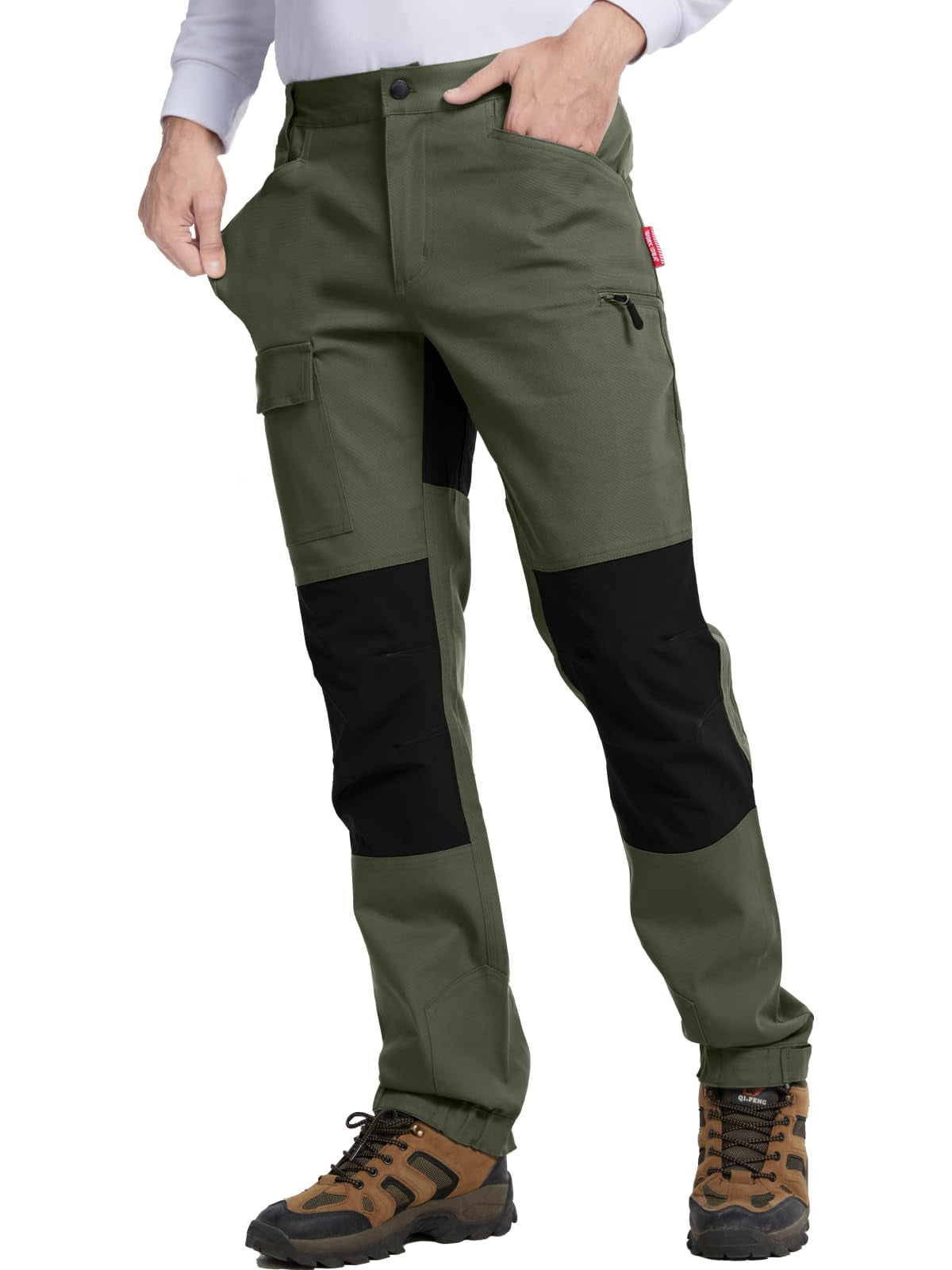 WORK IDEA Men's Hiking Trousers Stretch Slim Fit Waterproof Outdoor Hiking Trousers