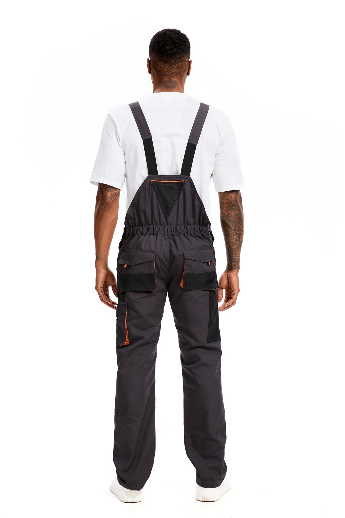 WORK IDEA Men's Bib Overalls Sturdy Canvas Work Overalls with Knee Pad