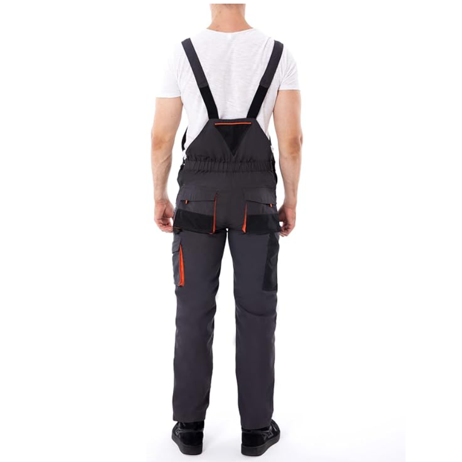 WORK IDEA Men's Bib Overalls Work Overalls with Knee Pad Pockets