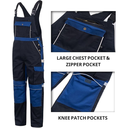 WORK IDEA Men's Bib Overalls for Men Work Overalls Breathable and Workwear with Knee Pad Pockets, WL Size