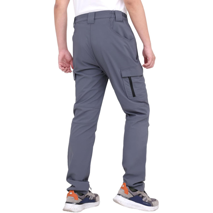 WORK IDEA Men's Hiking Pants Strench Waterproof Lightweight Outdoor Fishing Pants with Cargo Pockets