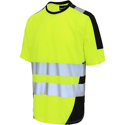 WORK IDEA Hi Vis Reflective Safety Shirts for Men Short Sleeve Mens Construction Work Class 2 Shirt