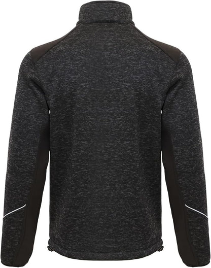 WORK IDEA Men's Knitted Fleece Jacket, Fleece Cardigan, Breathable Outdoor Fleece Jackets for Men, Warm and Lightweight Knitted Fleece Jacket with Zip