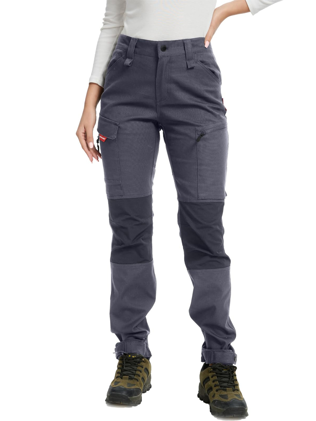 WORK IDEA Women's Hiking Trousers, Stretch Slim Fit, Water Resistant, for Outdoor Activities
