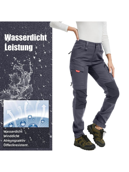 WORK IDEA Women's Hiking Trousers, Stretch Slim Fit, Water Resistant, Outdoor Hiking Trousers