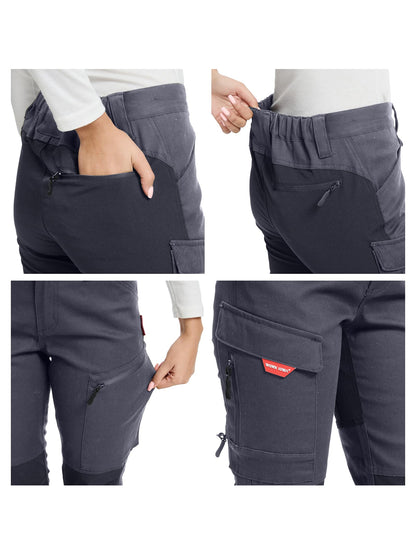 WORK IDEA Women's Hiking Trousers, Stretch Slim Fit, Water Resistant, for Outdoor Activities