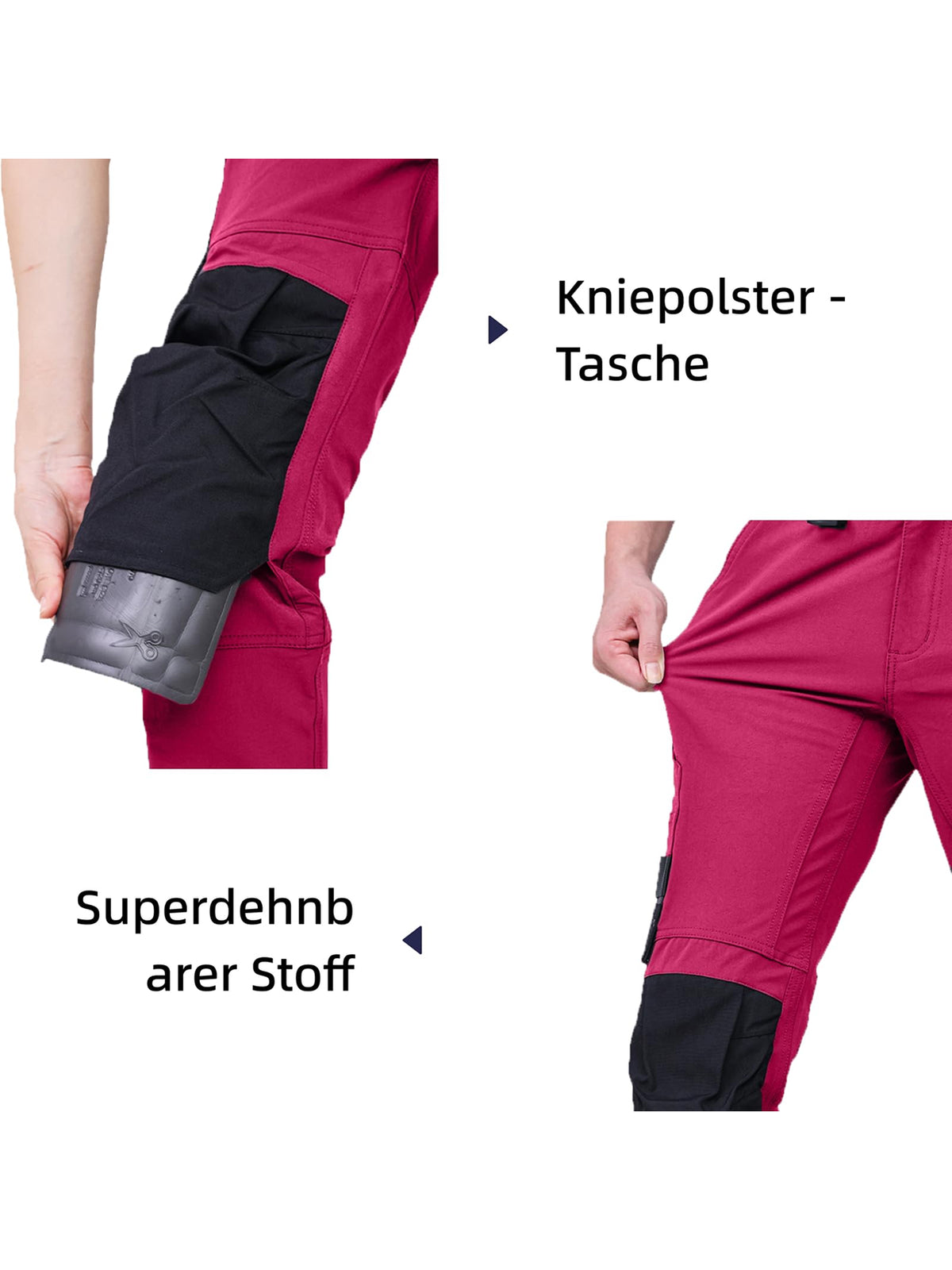 WORK IDEA Women's Slim-Fit Stretch Work Trousers: Cordura Fabric in Critical Areas, Heavy Duty, Elegant, Suitable for Highest Demands