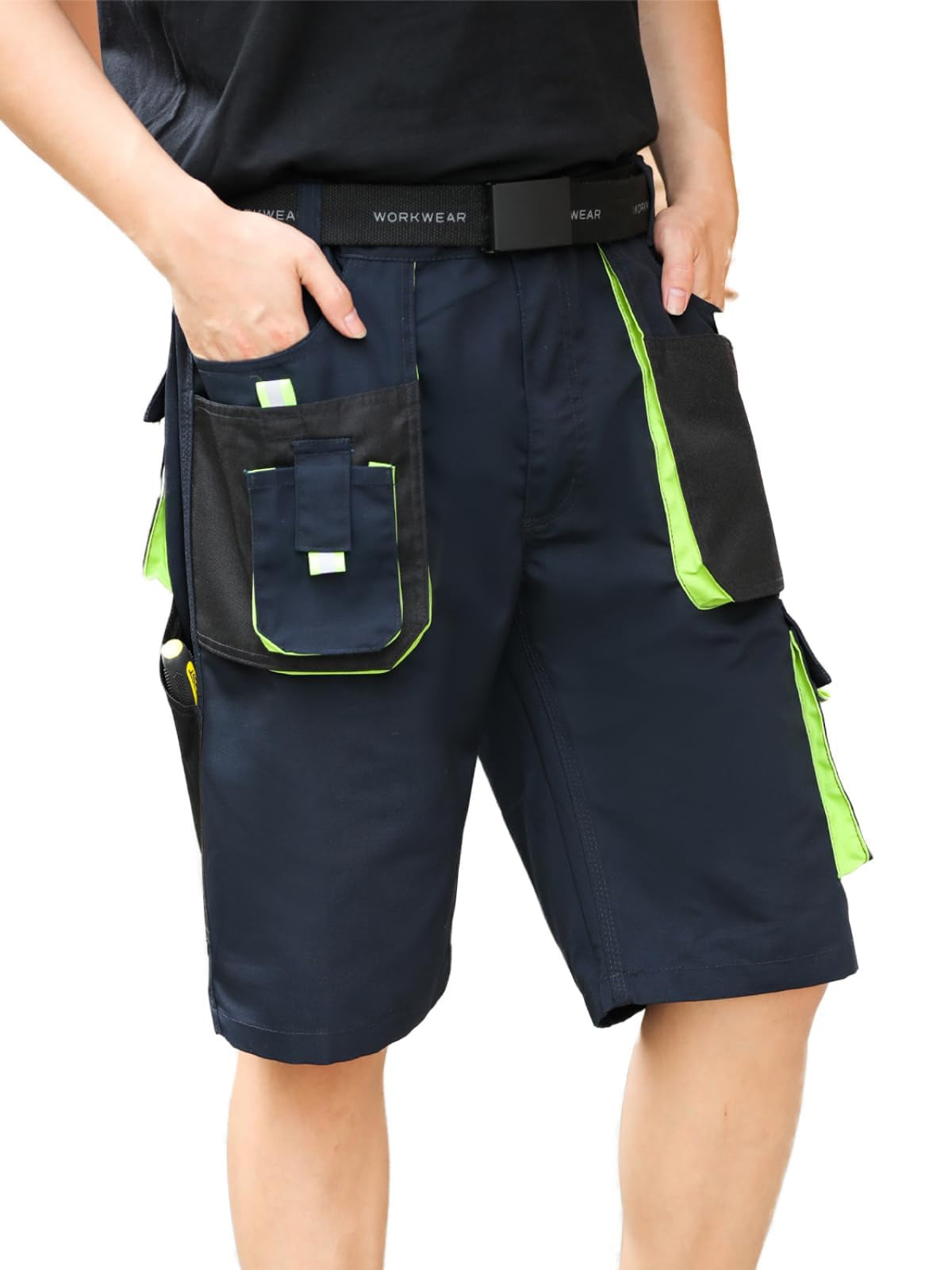 WORK IDEA Men's Stretch Work Shorts with Numerous Pockets and Tool Pockets