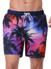 WORK IDEA Men's Quick-Drying Swimming Trunks with Print 100% Polyester - Summer Beach Board Shorts