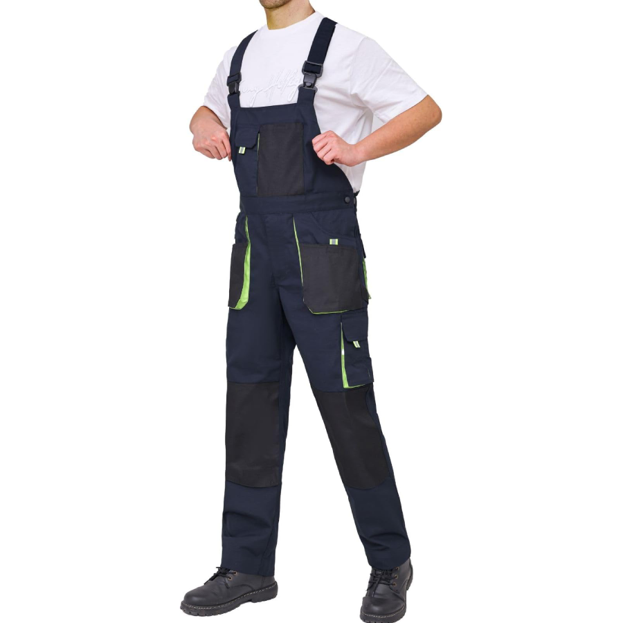 WORK IDEA Men's Bib Overalls Work Overalls with Knee Pad Pockets