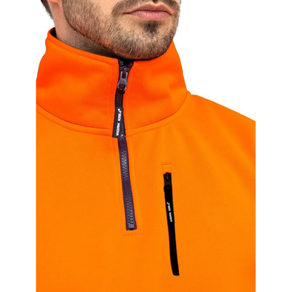 WORK IDEA High Visibility Safety Reflective Sweatshirt for Men ASIN Class 2 Hi Vis 1/4 Zipper Workwear